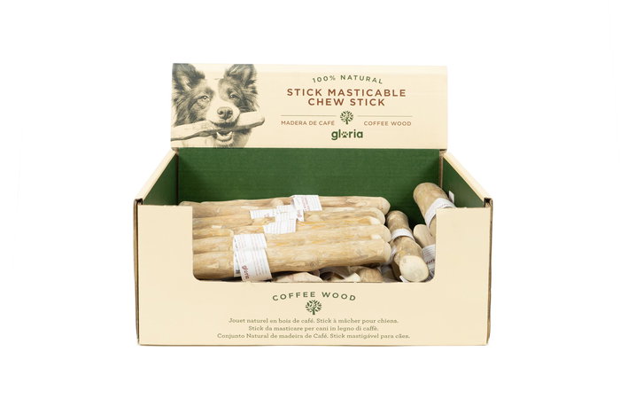 Gloria Display Stick Masticable Natural Madera De Café XS 28 Seticks para Cuidado Dental Natural de Perros